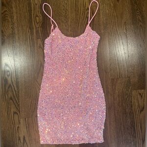 Lucy in the Sky Pink Sequin Party Dress